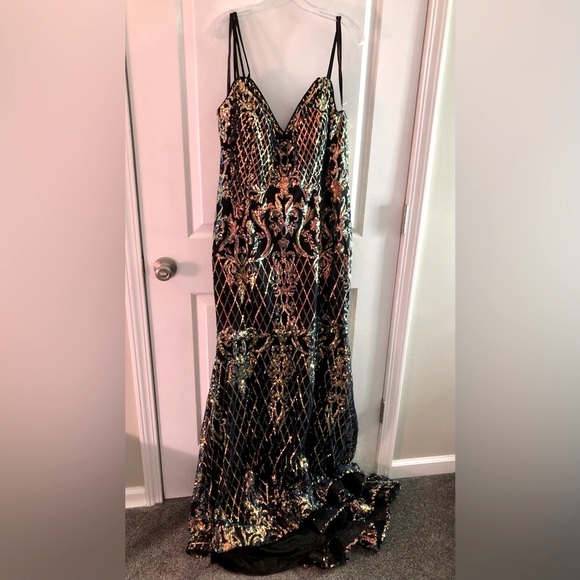 GORGEOUS plus size Sequin Evening Gown EUC - Picture 1 of 11
